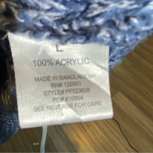 Pink Rose Women's L Blue Gray color block Tunic length knit pull on sweater - Picture 7 of 8